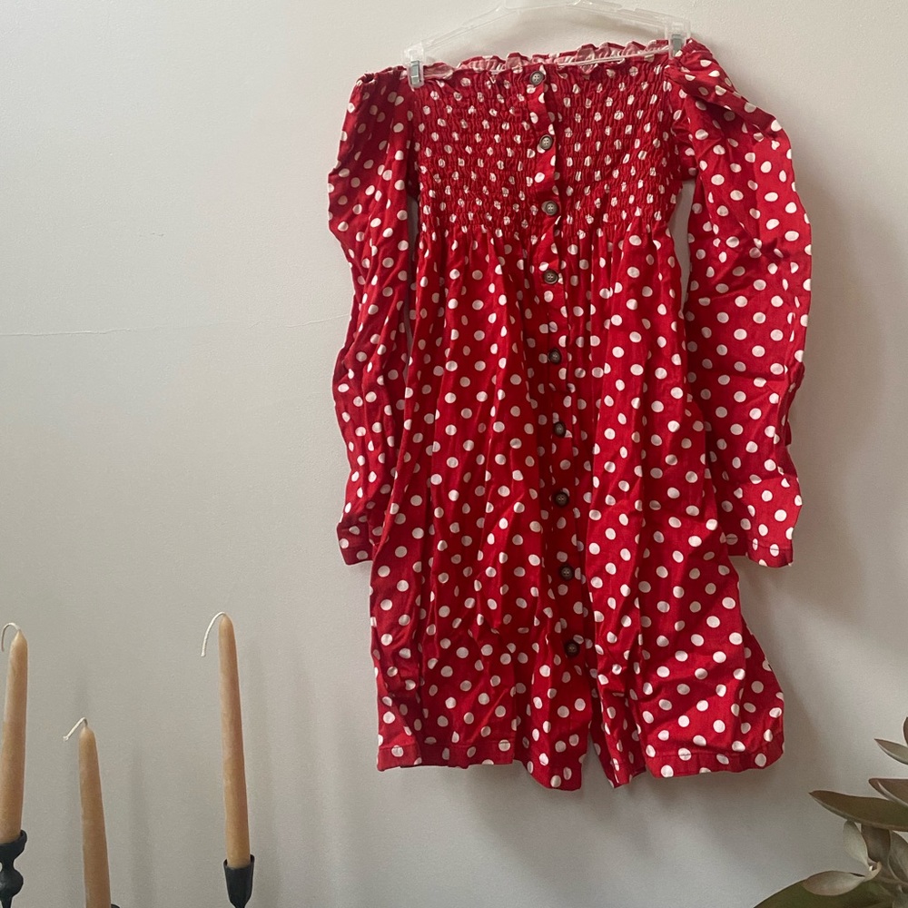 Polka dot vintage off shoulder dress